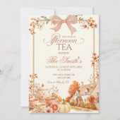 Herfst Coquette Afternoon Tea Party Kaart (Voorkant)