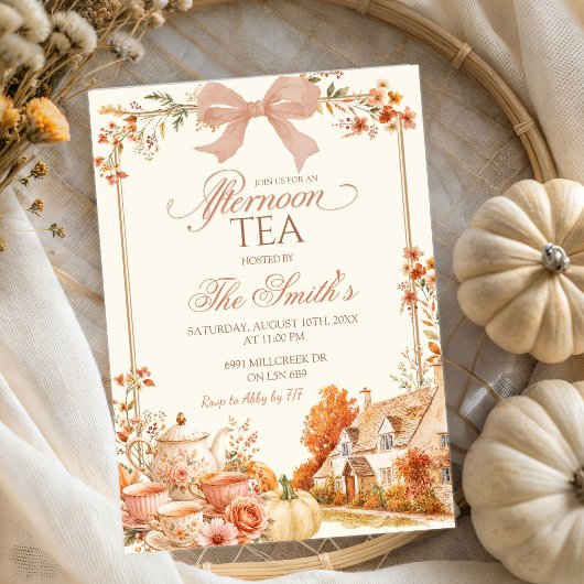 Herfst Coquette Afternoon Tea Party Kaart
