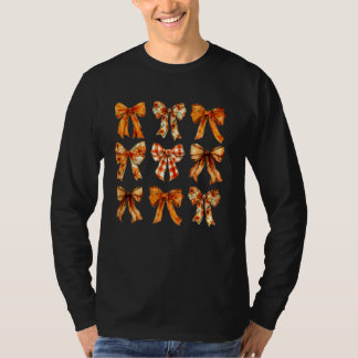 Herfst Coquette Bow Retro Herfst Pompoen Bow Hallo T-shirt