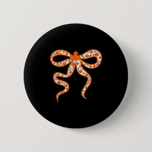 Herfst Coquette Kant Boog Bladeren Pompoen Thanksg Ronde Button 5,7 Cm