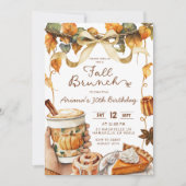 herfst coquette pompoen brunch verjaardagsfeestje  kaart (Voorkant)