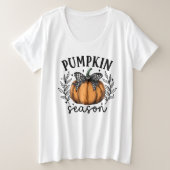 Herfst Coquette Pumpkin Seizoen Grote Maat T-shirt (Design voorkant)