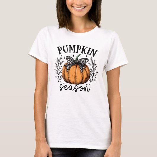 Herfst Coquette Pumpkin Seizoen T-shirt (Voorkant)
