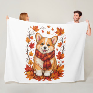 Herfst Corgi Hond Knus Fleece Deken