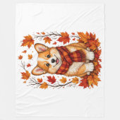 Herfst Corgi Hond Knus Fleece Deken (Voorkant)