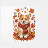 Herfst Corgi Hond Knus Fleece Deken (Voorkant (Horizontaal))