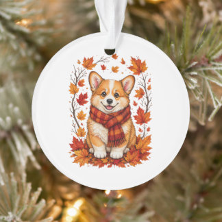 Herfst Corgi Hond Knus Ornament