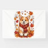 Herfst Corgi Hond Knus Spandoek (Horizontaal)
