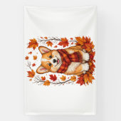 Herfst Corgi Hond Knus Spandoek (Verticaal)