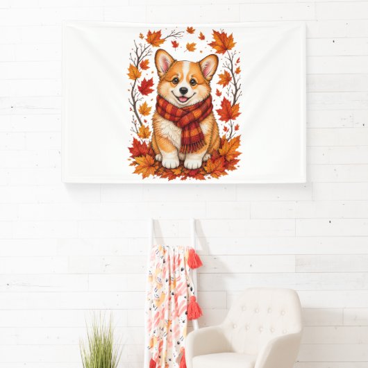 Herfst Corgi Hond Knus Spandoek (Insitu)