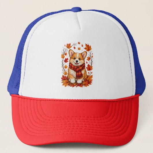 Herfst Corgi Hond Knus Trucker Pet (Voorkant)
