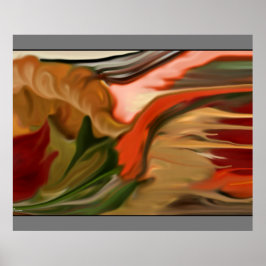 Herfst Cornucopia Abstracte kunst verlicht teken Poster