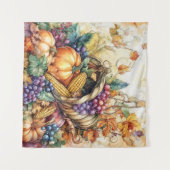 Herfst Cornucopia Art Tapestry Wandkleed (Voorkant (horizontaal))