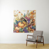 Herfst Cornucopia Art Tapestry Wandkleed (In situ)