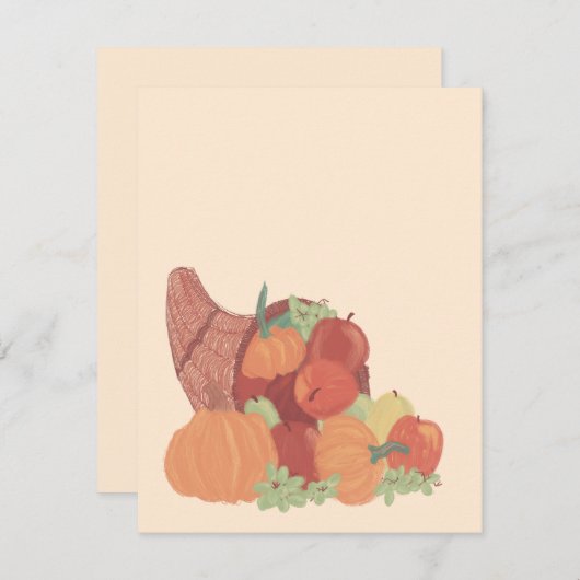 Herfst Cornucopia Feestdagenkaart (Voorkant / Achterkant)