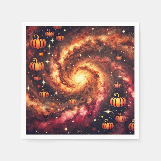 Herfst Cosmic Pumpkin Spice Découpage Napkins Servet (Voorkant)