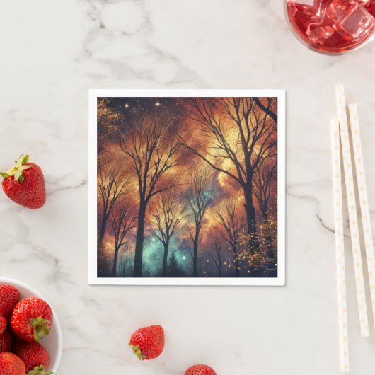 Herfst Cosmic Twilight Forest Découpage Napkins Servet (Insitu)