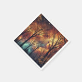 Herfst Cosmic Twilight Forest Découpage Napkins Servet (Hoek)