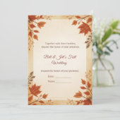 Herfst Cottage Bruiloft Kaart (Staand voorkant)