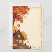 Herfst Cottage Bruiloft Kaart (Achterkant)