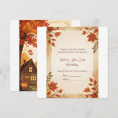 Herfst Cottage Bruiloft Save The Date (Voorkant / Achterkant)