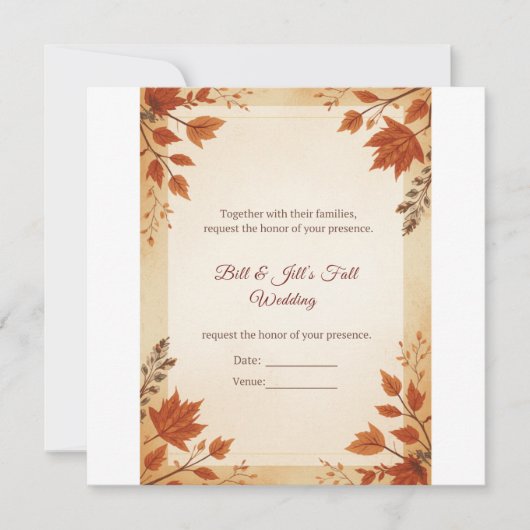 Herfst Cottage Bruiloft Save The Date (Voorkant)