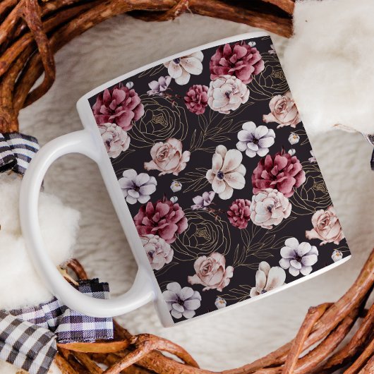 Herfst Cottage Farmhouse Thanksgiving Paars Gold Koffiemok