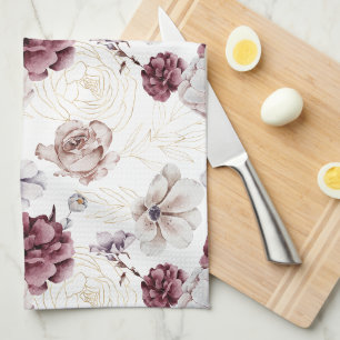 Herfst Cottage Goud Burgundy Herfst Bloemstuk Theedoek