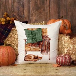 Herfst Cottage Oranje Brown Pillow-stoel startpunt Kussen