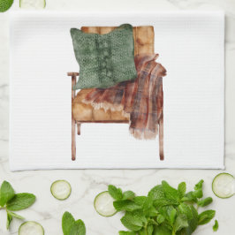 Herfst Cottage Oranje Brown Pillow-stoel startpunt Theedoek