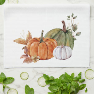 Herfst Cottage Oranje Groene Pompoenen Theedoek