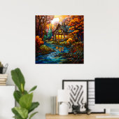 Herfst Cottage Poster (Thuiskantoor)