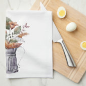 Herfst Cottage Taupe Mum Copper Floral Theedoek (Quarter Fold)