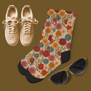 Herfst Cottagecore Bloemen Sokken