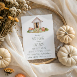 Herfst Cottagecore Kippenhok Tuin Baby Shower Kaart
