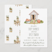 Herfst Cottcore Chicken Coop Garden Baby shower Kaart (Voorkant / Achterkant)