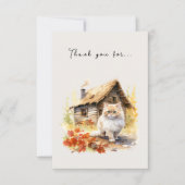 Herfst Country Cottage Cat Bedankkaart (Voorkant)