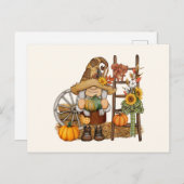 Herfst Country Pumpkin Harvest Gnome Briefkaart (Voorkant / Achterkant)