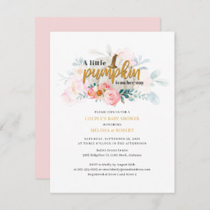 Herfst Couples Little Pumpkin Girl Baby shower Kaart