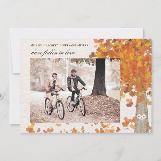 Herfst Couples Shower Fotouitnodiging Kaart (Achterkant)