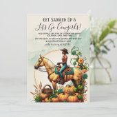 Herfst Cowgirl Kaart (Staand voorkant)