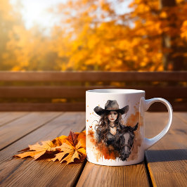 Herfst Cowgirl Koffiemok Tweekleurige Koffiemok