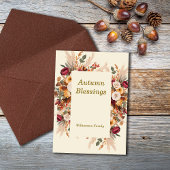 Herfst Cozy Bloemige Thanksgiving Personaliseren Feestdagenkaart