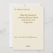 Herfst Cozy Bloemige Thanksgiving Personaliseren Feestdagenkaart (Achterkant)