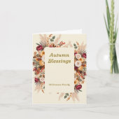 Herfst Cozy Bloemstuk Thanksgiving Personaliseren Feestdagen Kaart (Voorkant)