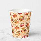 herfst Cozy Pumpkin-pice Paper Cups Papieren Bekers (Achterkant)