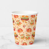 herfst Cozy Pumpkin-pice Paper Cups Papieren Bekers (Rechts)