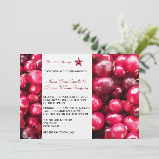 Herfst Cranberries Weddenschap Kaart (Staand voorkant)