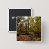 Herfst Creek bij Laurel Hill State Park Vierkante Button 5,1 Cm (Voorkant /achterkant)