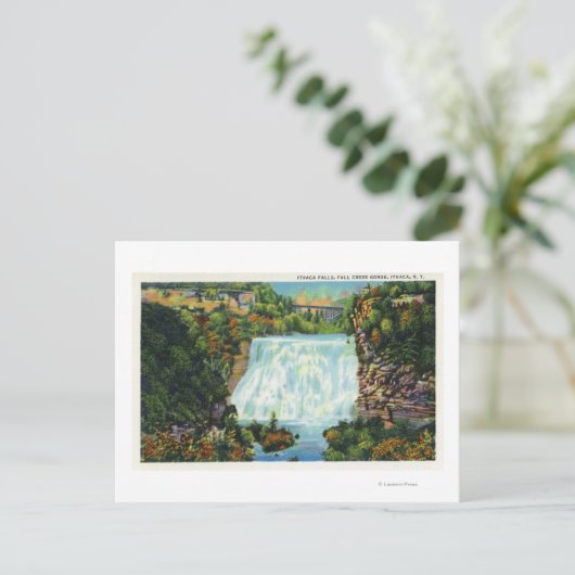 Herfst Creek Gorge Uitzicht, Ithaca Herfst Scene Briefkaart (Staand voorkant)